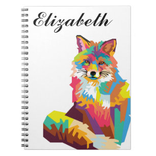 Personalisierter Pop Art Fox Notebook Notizblock