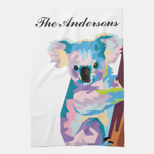 Personalisierter Pop Art Koala Küchentuch