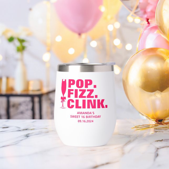 Personalisierter Pop Fizz Clink Sweet 16 Gastgesch (Junggesellenabschied)
