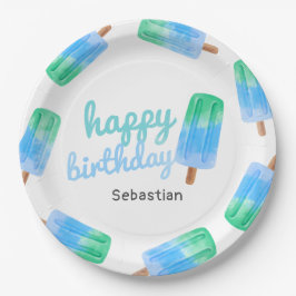 Personalisierter Popsicle-Jungen-Geburtstag Pappteller