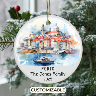 Personalisierter Porto-Ornament, Portugal Keramik Ornament