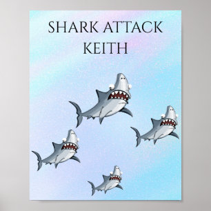 personalisierter POSTER "SHARK ATTACK"