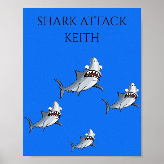 personalisierter POSTER "SHARK ATTACK" (Vorne)