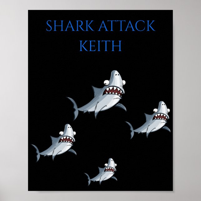 personalisierter POSTER "SHARK ATTACK" (Vorne)