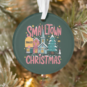 Personalisierter Postleitzahl Kleinstadt Weihnacht Ornament