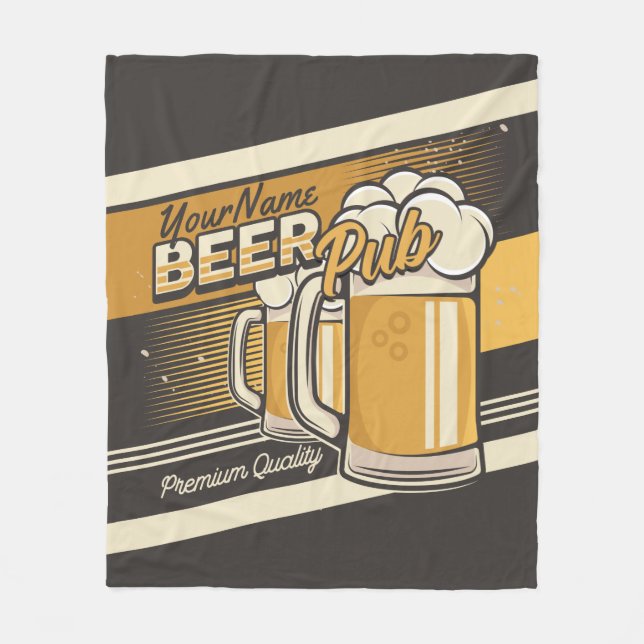 Personalisierter Premium Cold Beer Tasse Pub Bar Fleecedecke (Vorderseite)