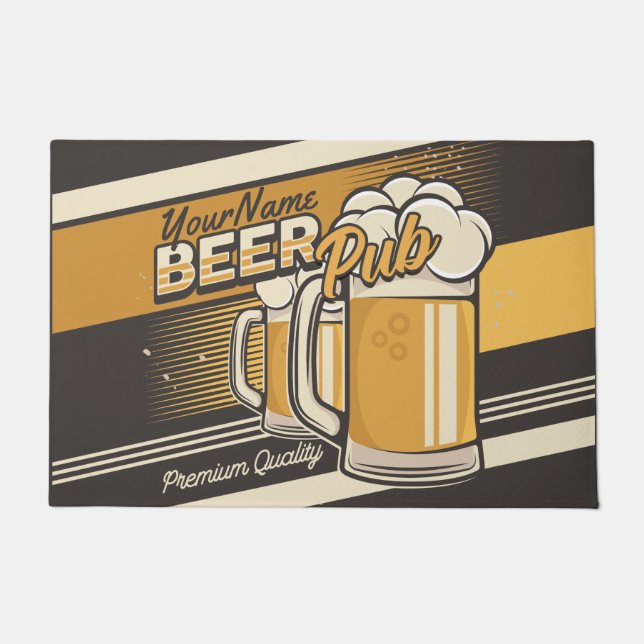 Personalisierter Premium Cold Beer Tasse Pub Bar Fußmatte (Vorderseite)