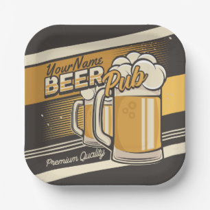 Personalisierter Premium Cold Beer Tasse Pub Bar Pappteller