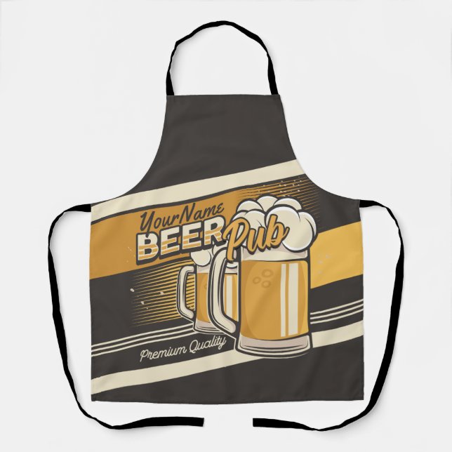 Personalisierter Premium Cold Beer Tasse Pub Bar Schürze (Vorderseite)