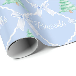 Personalisierter Preppy Christmas Tree Individuell Geschenkpapier