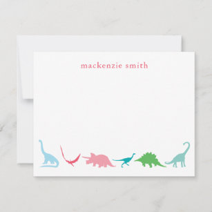 Personalisierter Preppy Dinosaurier danken Ihnen Mitteilungskarte