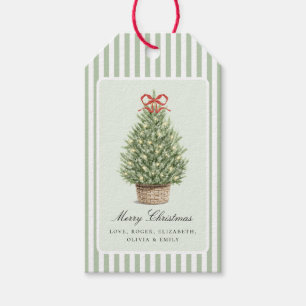 Personalisierter Preppy-Küsten-Weihnachtsbaum Geschenkanhänger