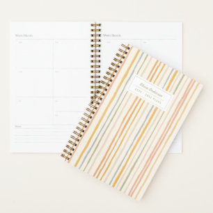 Personalisierter Preppy-Streifen Illustriert Paste Planer