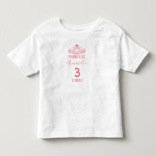 Personalisierter Prinzessinnen-Geburtstag Kleinkind T-shirt