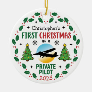 Personalisierter privater Pilot Individuelle Name  Keramik Ornament