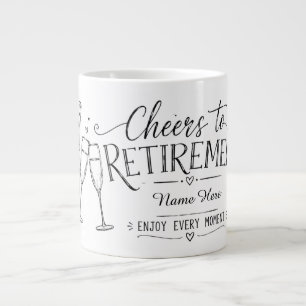 Personalisierter Prost aufs Rentenalter Champagner Jumbo-Tasse
