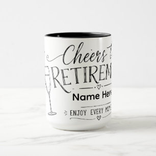 Personalisierter Prost aufs Rentenalter Champagner Tasse