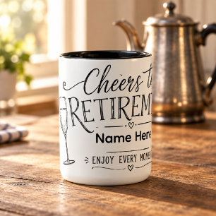 Personalisierter Prost aufs Rentenalter Champagner Tasse