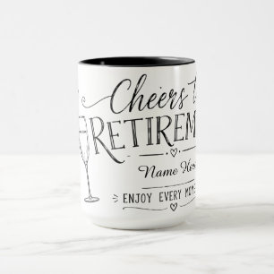Personalisierter Prost aufs Rentenalter Champagner Tasse