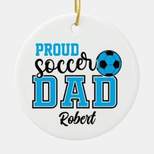 Personalisierter Proud Soccer-Vater Keramik Ornament