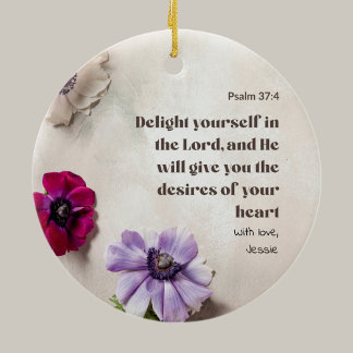 Personalisierter Psalm 37:4 Freude im Herrn Keramik Ornament