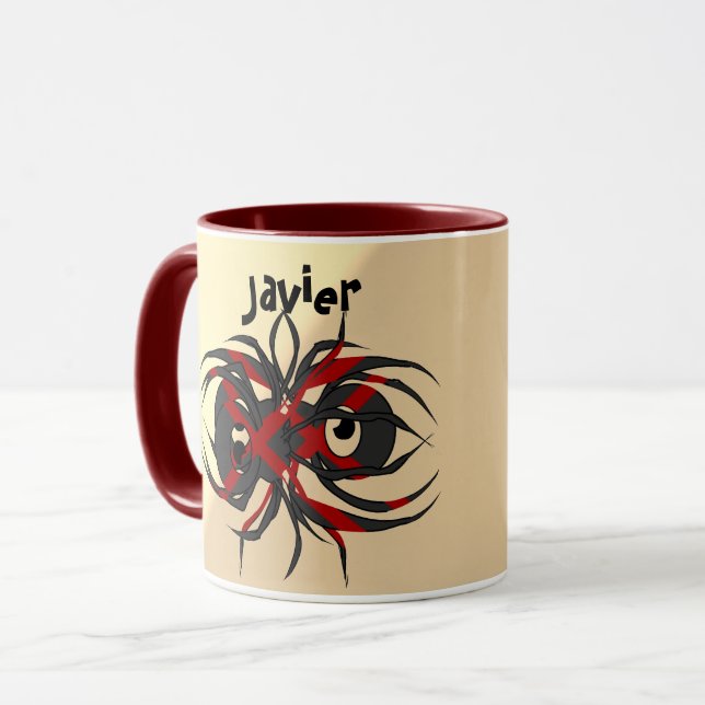 Personalisierter psychedelischer Arachnid der Verz Tasse (Vorderseite Links)