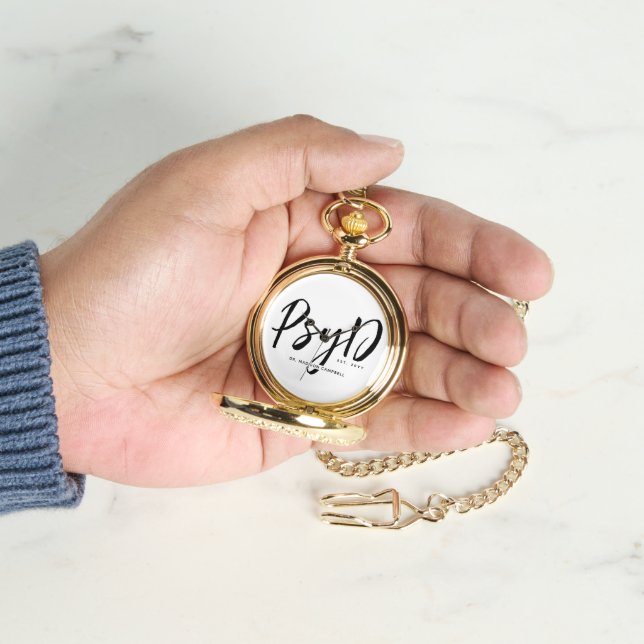 Personalisierter PsyD-Doktor der Psychologie Armbanduhr (Hand)