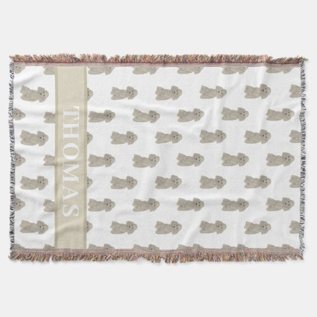 Personalisierter Pudel (Grau Silber)  Decke (Vorderseite)