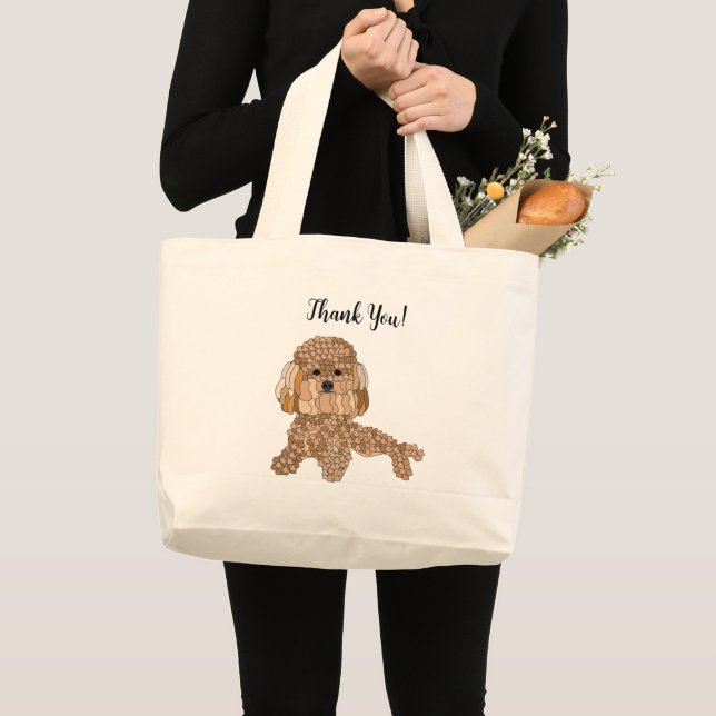 Personalisierter Pudel Hund Jumbo Stoffbeutel (Vorderseite (Produkt))