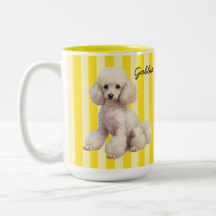 Personalisierter Pudel Hunde-Kaffeebecher Zweifarbige Tasse
