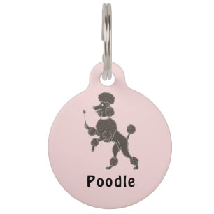 Personalisierter Pudel-Hunde-Name-Halsbandanhänger Haustiermarke