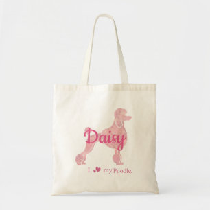 Personalisierter Pudel-Name Pastellrosa Hundemutte Tragetasche