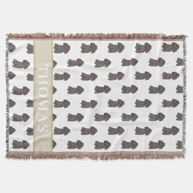 Personalisierter Pudel (Schwarz) Decke (Vorderseite)