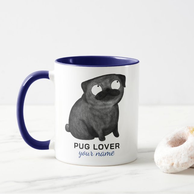 Personalisierter Pug-Becher, benutzerdefinierter N Tasse (Mit Donut)