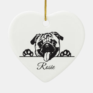 Personalisierter Pug Keramik Ornament