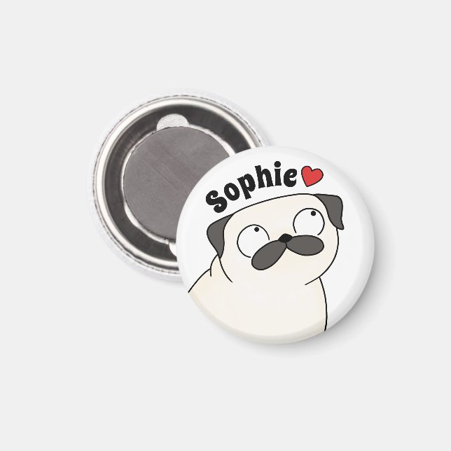Personalisierter Pug-Magnet, benutzerdefinierter N Magnet (Vorderseite/Rückseite)