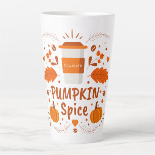 Personalisierter Pumpkin-Spice-Kaffee, Herbstlaub Milchtasse