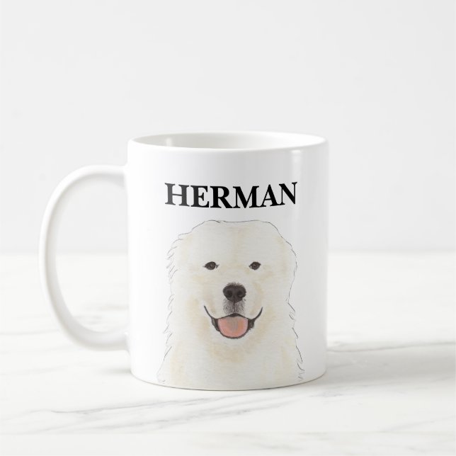 Personalisierter Pyrenäenhund Kaffeetasse (Links)