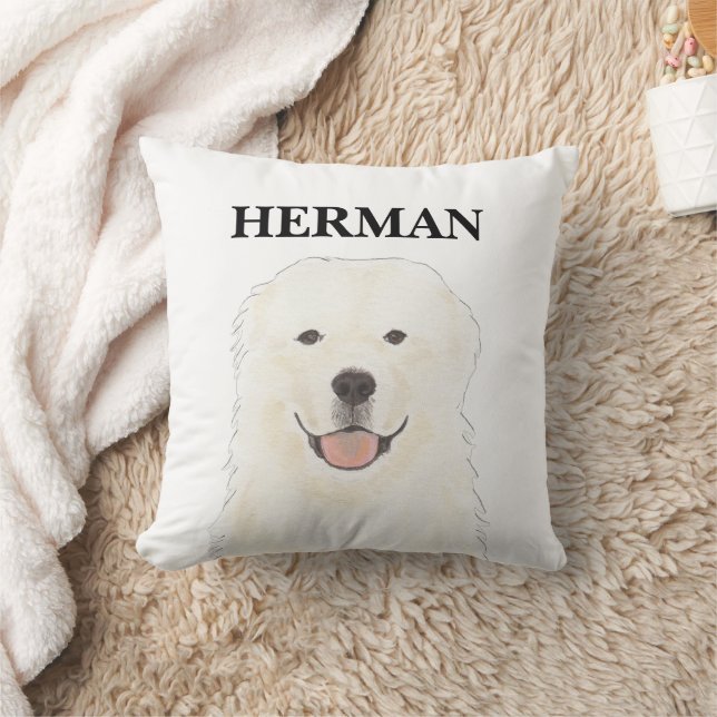 Personalisierter Pyrenäenhund reversible Kissen (Decke)