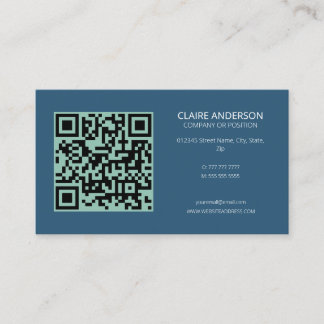 Personalisierter QR-Code Modern Blue Custom Logo Visitenkarte