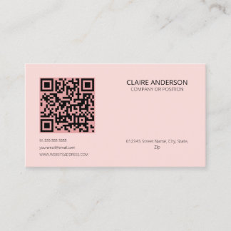 Personalisierter QR-Code Modern rosa Logo Visitenkarte