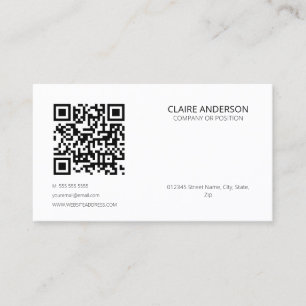 Personalisierter QR-Code Modern White Custom Logo Visitenkarte