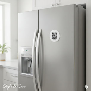 Personalisierter QR-Code-Rundmagnet – Fällt auf Magnet