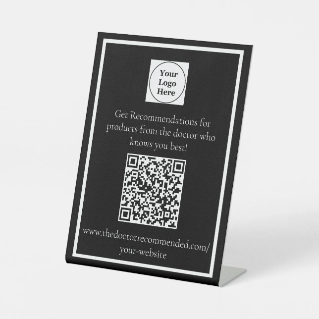 Personalisierter QR-Code-Stand Sockelschild (Vorderseite)