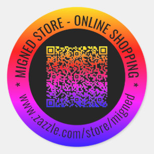 Personalisierter QR-Code und benutzerdefinierte Te Runder Aufkleber