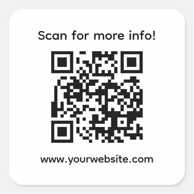 Personalisierter QR-Code und benutzerdefinierter T Quadratischer Aufkleber (Vorderseite)