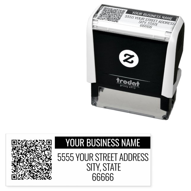 Personalisierter QR-Code und Briefmarke zur Adress Permastempel (Beispiel)