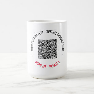Personalisierter QR-Code und Text-Kaffee-Tasse Kaffeetasse