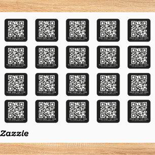 Personalisierter QR-Code und Text Quadratischer Aufkleber