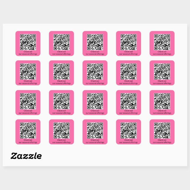 Personalisierter QR-Code-URL-Generator Quadratischer Aufkleber (Blatt)